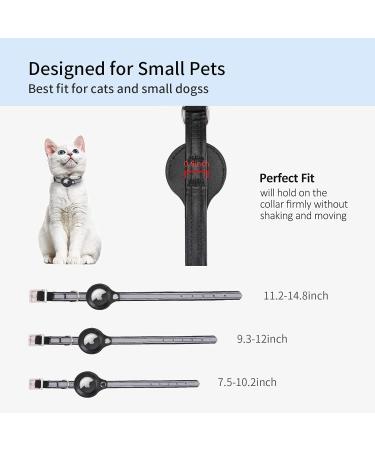 Kocnydey Reflective Airtag Cat Collar - Adjustable Anti-Wing Collar for Cats & Small Dogs (Black XS 19-26cm) | Apple AirTag Compatible - Buy Online on GoSupps.com