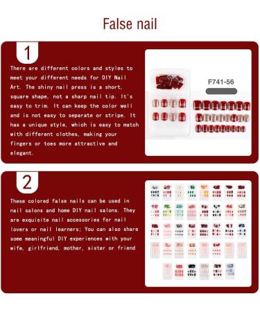 dijiusidy False Nail Perfect Matching Simple to Wear Fingernail Full Coverage Press Type Strong Viscosity Adjustable Paster Type 8 F741 Type 8 F741 - Buy Online on GoSupps.com