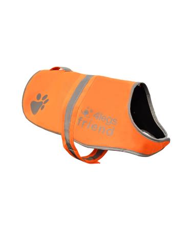 Reflective light fleece coat with hole for the leash 5 sizes-high visibility for outdoor activities during the day and night keeps your dog visible safe from cars and hunting accidents orange XL