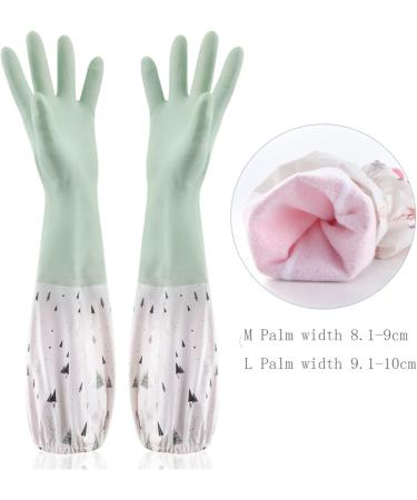 FINPAN Dishwashing Gloves Warm Plush Rubber Waterproof Kitchen Dishes Household Gloves Dishwashing Gloves Large Green - Buy Online on GoSupps.com