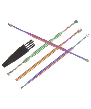 FRCOLOR 1 Set Ear Cleaning Set of 5 Ear Wax Cleaner Ear Cleaner Tool Ear Pick Ear Wax Removal Ear Cleaning Tools for Adults Earwax Removal Kit Ear Cleaning Kit for Adults Ear Wax Scoop