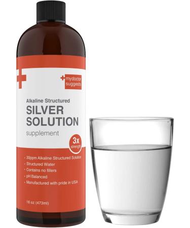 Colloidal Silver Liquid Solution 30ppm - 16 Oz Supplement | Mineral Alkaline Formula - Buy Online on GoSupps.com