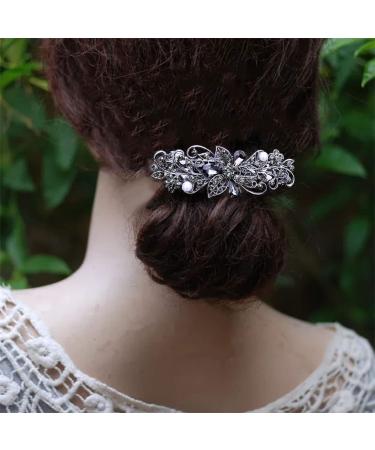 Flower Crystal Rhinestone Hair Barrettes for Women - 4PCS Pearl Spring Clips - Fashion Ponytail Holders - Mother's Day Gift - Buy Online on GoSupps.com