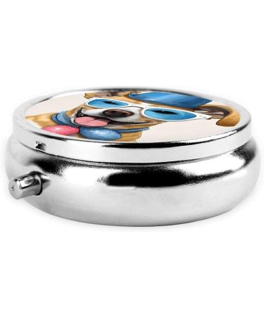 French Bulldog Round Pill Box - 3 Compartment Portable Travel Organizer for Vitamins & Medications - Buy Online on GoSupps.com