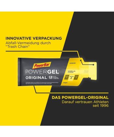 PowerBar PowerGel Original Vanilla - 24x41g High Carb Energy Gel with C2MAX - Sodium - Ideal for Endurance & Sports - International Shipping Available - Buy Online on GoSupps.com