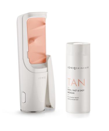 Ioniq Skincare Starter Kit with Ioniq One Sprayer Plus Tan Medium Kartusche - Natural strip -free tan in just three minutes - Magnetic Skin Technology - up to 7 days of natural glow starter kit tan medium