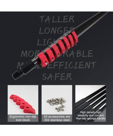 Extendable Cleaning Brush Kit with 8m+12m Water Fed Hose/ 3.6m 10.8m Telescopic Pole/ 35cm Washing Brush Head High Altitude Washing Kit for Cars Trucks 36FT/10.8M - Buy Online on GoSupps.com