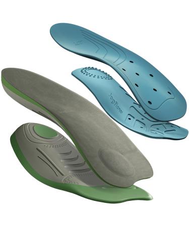 3/4 Arch Support Insoles for Women/Men Two Paris of Shoe Inserts Plantar Fasciitis Insoles for Foot Pain/Heel Pain/Flat Feet Arch Support for Boots/Flats/Work Shoe Inserts SUPPORTMAX(2 Pairs) Men 9-9.5 / Women 10-10.5