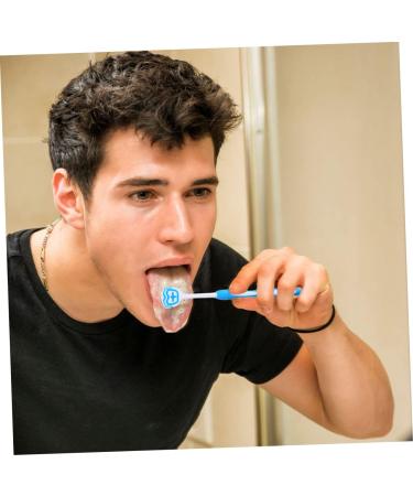Angoily 10 PCS Silicone Tongue Cleaning Brush - Children's Multifunctional Oral Care Tools - Tongue Scrapers in Blue & Orange - 19.5x3x0.6cm - Buy Online on GoSupps.com