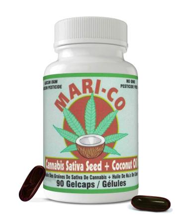 MARI-CO Hemp Seed Oil with Coconut Oil 1000mg (90 Softgel Capsules) Vegan Gluten-Free Premium Superfood with Natural Anti-Inflammatory Properties and Joint Pain Relief