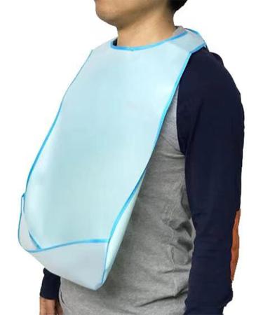 Yygmss Waterproof Silicone Bibs for Adults - Washable & Easy to Clean with Collection Container | Extra Long Blue Design - Buy Online on GoSupps.com