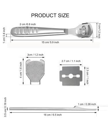 Stainless Steel Horn Skin Remover - Pedicure Tool with 10 Replacement Blades for Wet & Dry Feet | Effective Hard Skin Corneal Care - Buy Online on GoSupps.com