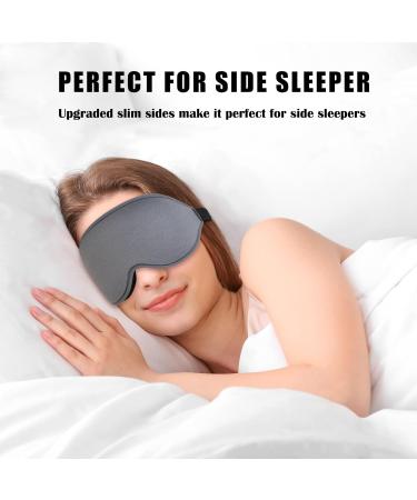 Sleep Mask Contoured for Women & Men - 3D Adjustable Soft Eye Mask for Comfortable Sleep (Grey - Buy Online on GoSupps.com