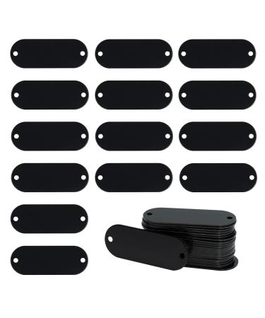 StayMax Aluminum Engraving Blanks Tags Stamping Blanks Tags with 2 Holes 25 Pack (Black)