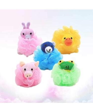 NUOBESTY Kids Cartoon Animal Bath Shower Sponge Scrubber - 4pcs (Random Style) | Children Toddler Bathroom Supplies - Buy Online on GoSupps.com