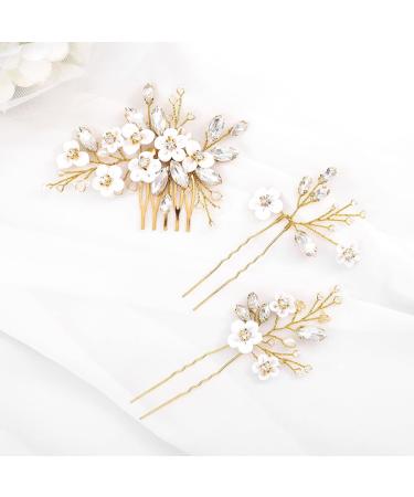 Shop Iyou Bridal Jewelry: Silver Flower Rhinestone Hair Crest & Pearl Accessories for Brides & Girls - 3 Piece Set - Buy Online on GoSupps.com