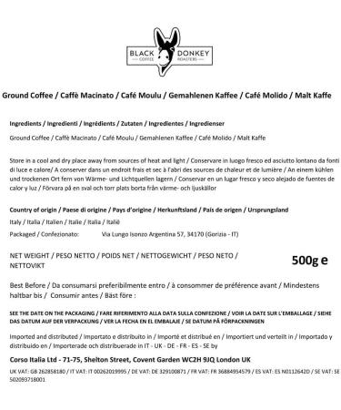 Black Donkey Coffee Roasters 100% Colombian Arabica Ground Coffee - A. Supremo 500g Filter Coffee - Buy Online on GoSupps.com