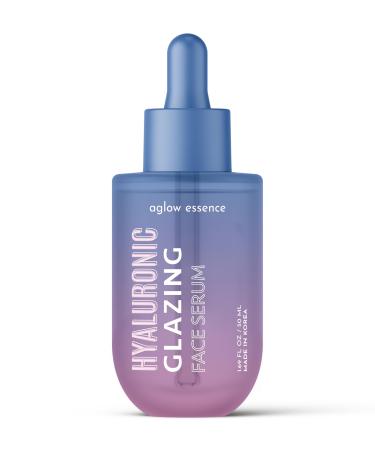 Aglow Essence Hyaluronic Acid Serum for Face - Dermatologist Tested Anti Aging Korean Skin Care - Deep Hydration & Skin Firming for Glass Skin Look - Vegan Clean Beauty Cruelty Free - 1.69 Fl Oz