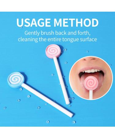 Y-Kelin Kids Tongue Cleaner Set - Lollipop Shape Silicone Tongue Brush for Kids - Reduce Bad Breath - 2 Pack - Buy Online on GoSupps.com