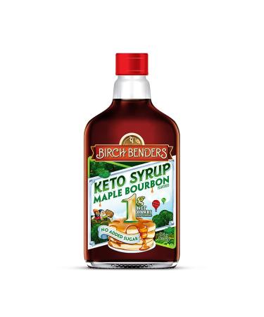 Maple Bourbon Flavored Keto Syrup by Birch Benders - Keto, Paleo, No sugar, Low Carb, Low Calorie Pancake Syrup (13 Fl Oz - Pack of 1) Maple Bourbon 13 Fl Oz (Pack of 1)