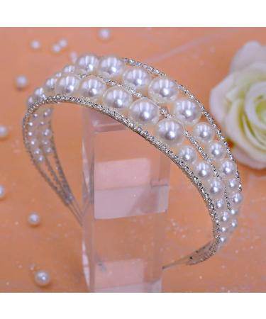Eiaork Pear Wedding Headband - Handmade Rhinestone Bridal Hair Band in Silver | Wedding Hair Accessories for Women & Flower Girl - Buy Online on GoSupps.com