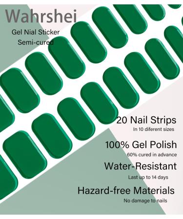 Wahrshei 20pcs Green UV Gel Nail Foil Strips | Self-Adhesive Gel Nail Stickers & Wraps for Perfect Nail Art - Buy Online on GoSupps.com