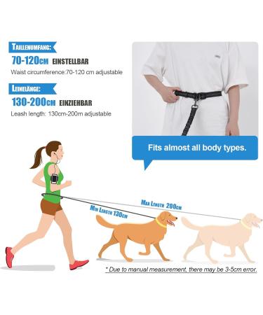 Snocyo Jogging Leash for Dogs | Elastic & Reflective Leash for Medium & Large Dogs | Double Handle & Waist Belt | Black & Blue - Buy Online on GoSupps.com
