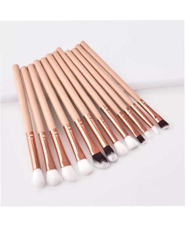 12-Piece Professional Eye Makeup Brush Set - Blender Eyeliner Eyebrow & Concealer Brushes - High-Quality Beige Cosmetic Tools - Buy Online on GoSupps.com