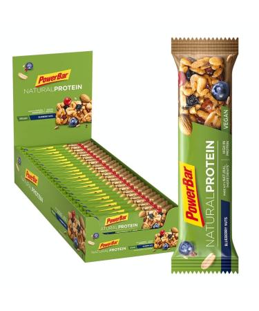 Powerbar Natural Protein Blueberry Nuts 24x40g - Vegan Protein Bar + Natural Ingredients