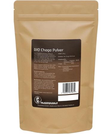  Tausendkraut Organic Chaga Mushroom Powder Premium quality from wild collection (200 g) Vital Estonian mushroom for mushroom coffee and tea Chaga mushroom purchased from St. John's wort - Buy Online on GoSupps.com