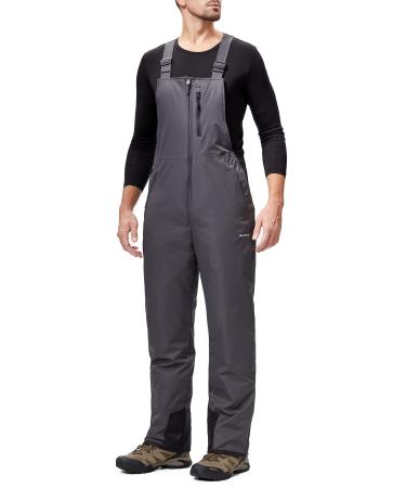 Dafenp men's ski pants dungary pants waterproof snow pants softshellhose winter warm lined snowboard pants overall with adjustable braces HXK8012M-gray-2xl