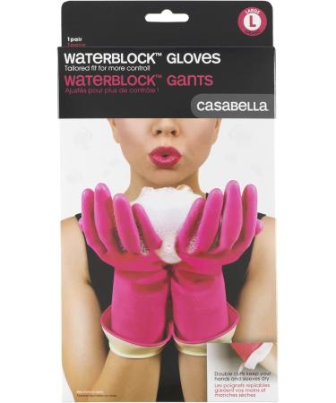 CASABELLA Pack of 2 Reusable Latex Water Block Cleaning Gloves with Cotton Lining Large Pink & Blue CL00618CAD-001 - Buy Online on GoSupps.com