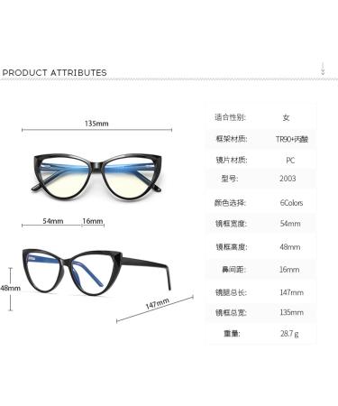 Buy SERONI TR90 Cat Eye Blue Light Blocking Glasses - UV Protection Computer & Reading Glasses for Men & Women - Stylish Red Frame 54mm - Buy Online on GoSupps.com