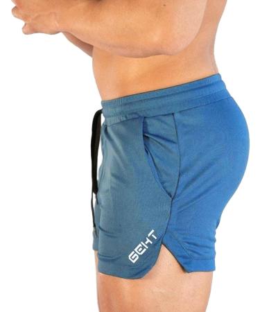 Men's Solid Blue Swim Trunks | Drawstring Sports Shorts with Pockets | 3XL - Buy Online on GoSupps.com