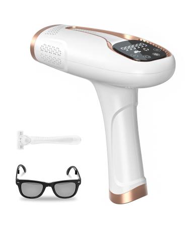 Laser Hair Removal for Women and Men IPL Hair Remover Facial Whole Body Machine Permanent Painless Device at Home 999,999 Flashes White Gold - Buy Online on GoSupps.com