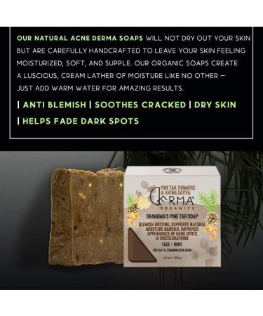 Derma Organics Grandma's Pine Tar Soap For Face And Body Oily And Blemish Prone Skin Helps Fade Dark Spots Soothes Cracked Skin Inflammatory Skin Conditions (200gm) - Buy Online on GoSupps.com