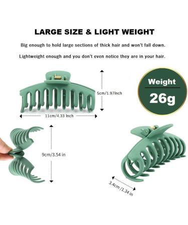 Fesiter 7 PCS Big Hair Claw Clips 4.3 Inch Nonslip Jaw Clips for Women Strong Hold Large Hair Barrette Clamps for Thick Hair - Buy Online on GoSupps.com