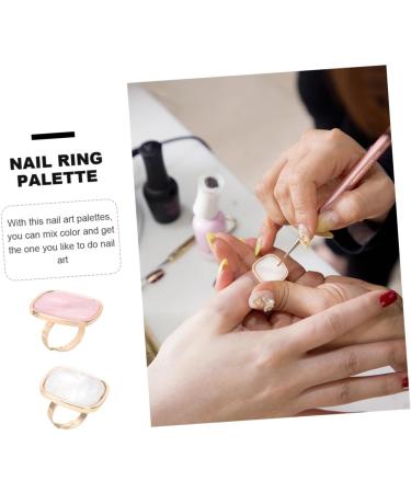  HAPINARY 2 Nail Art Rings for Nail Art Rings in Resin Color Mixing Palettes for Manicure Lovers Portable Suitable for Professional Use Festive Occasions - Buy Online on GoSupps.com