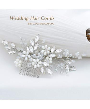 Jakawin Bride Wedding Hair Comb HC034 - Silver Bridal Hair Accessories for Women and Girls - Buy Online on GoSupps.com