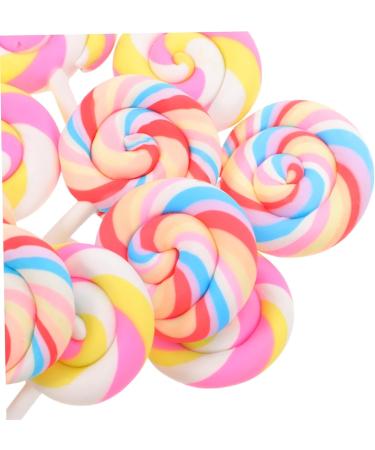 Levemolo 20 Pcs Rainbow Swirl Shape Lollipops Miniature Home Decorations for Fairy Tale Decoration Random Style - Buy Online on GoSupps.com