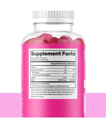 Biotin Gummies 10,000mcg for Healthy Hair, Skin & Nails - 60 Count, Non-GMO, Gluten-Free, Vegan - Vitamins for Women, Men & Kids - Buy Online on GoSupps.com