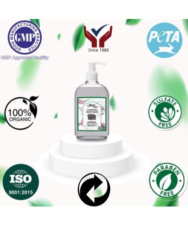 Mirah Belle Charcoal Body Wash | Anti Acne & Blemish Treatment | Pore Cleansing & Exfoliating | Sulfate & Paraben Free - 250 ml - Buy Online on GoSupps.com