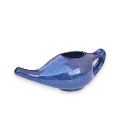 Premium Handmade Durable Ceramic Neti Pot for Nasal Cleansing Nose Cleaner Nasal Cleaner - Sinus - Tool Kit for Home Elegant Blue Gradient Color + 10 Sachet Neti Salt 225 Ml. (7.6 FL Oz) Capacity - Buy Online on GoSupps.com