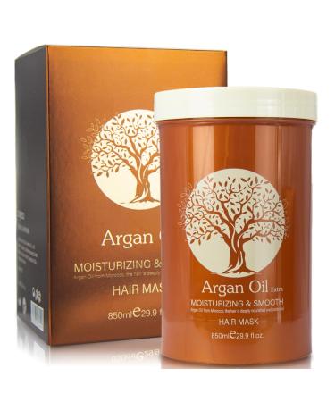 Argan Oil Hair Mask Repair Split Ends Dry Damaged Hair Moisturizing & Smoothing Hair Mask for Dry Damaged Hair of All Hair Types 16.90 oz 500 ml (29.90oz-850ml)