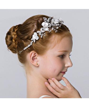Locisne Silver Flower Girl Headband - Princess Wedding Hair Accessories - Buy Online on GoSupps.com