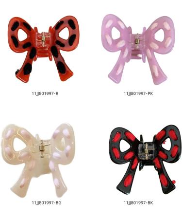 AJOIDR Bowknot Hair Clip Acetic Acid Claw Clip Hair Banana Barrettes Nonslip Jaw Clip Braid HairClaw for Women SideBangs Red - Buy Online on GoSupps.com