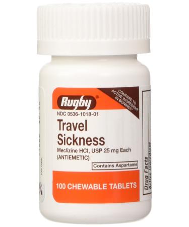 Meclizine Chewable Tablets - 25mg - Model 85207 - (3 Bottles of 100)
