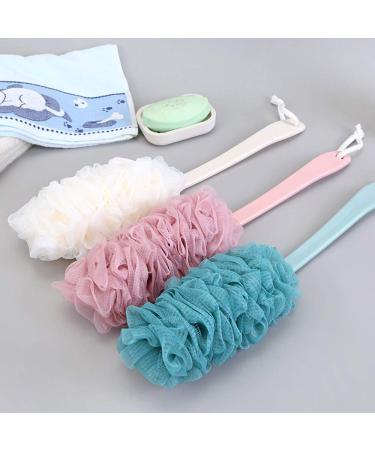 Arswin Long Handle Back Scrubber Loofah - Soft Nylon Mesh Sponge for Men & Women - Exfoliating Body Brush for Shower - Blue - Buy Online on GoSupps.com