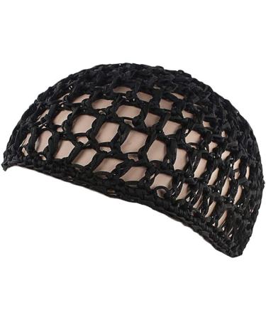 4Pcs Crochet Hair Net Snoods for Women - Black Caps for Sleeping and Daily Use - Buy Online on GoSupps.com