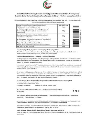 Italian Natural Roasted Hazelnuts (1Kg) - Unsalted | Blanched | GMO Free | From Campania Region - Buy Online on GoSupps.com